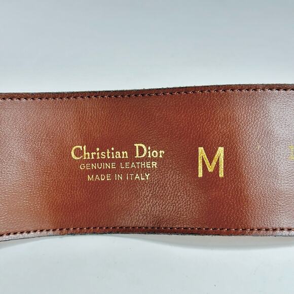 Vintage Mid 90’s Christian Dior Brown Wide Band Croc Leather Belt - Picture 5 of 5